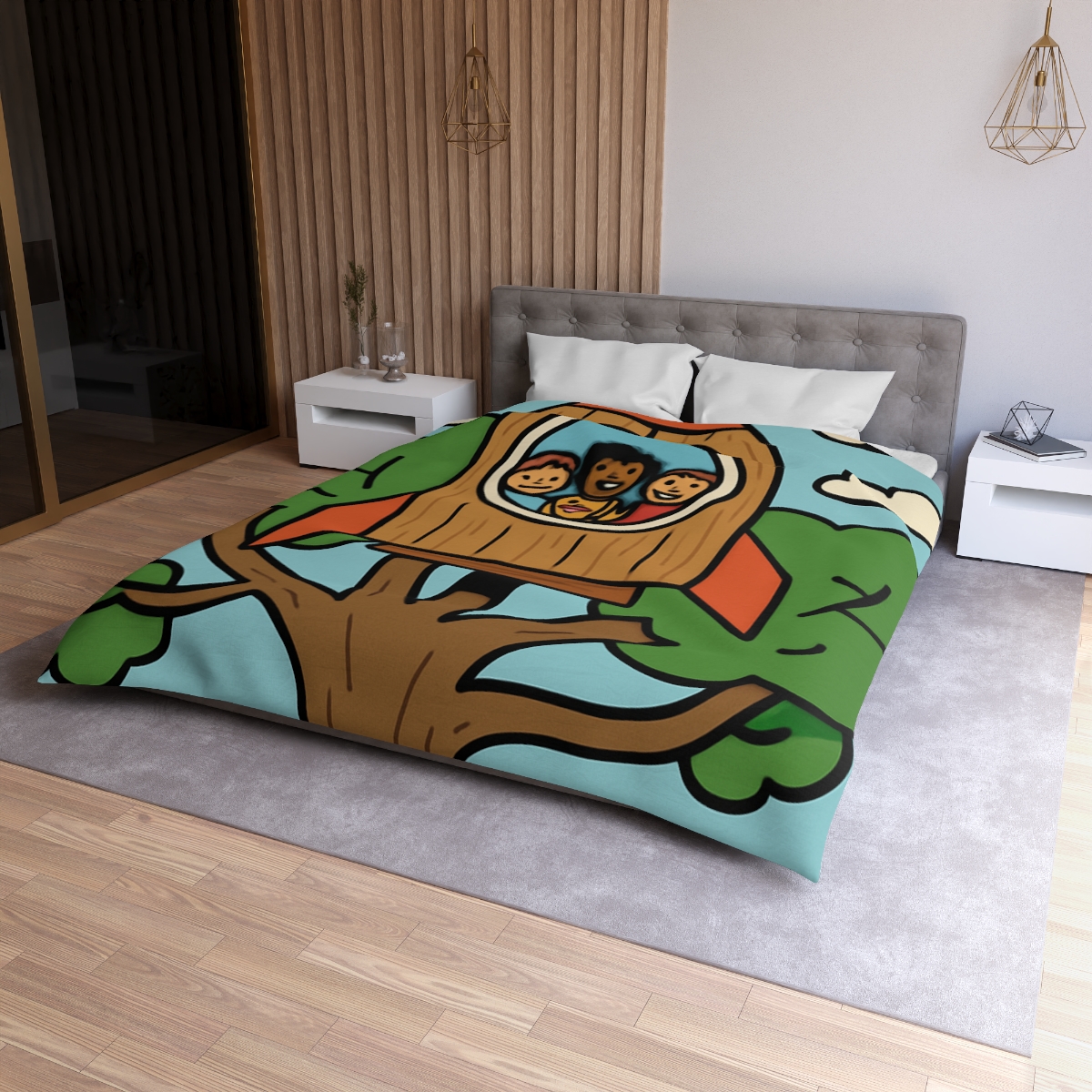 Time Traveling Treehouse Rocket trendy bedroom duvets