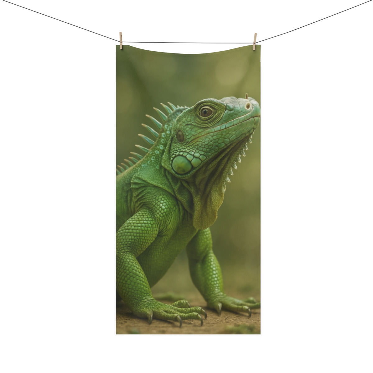 Emerald Stillness Green Iguana comfortable face towels
