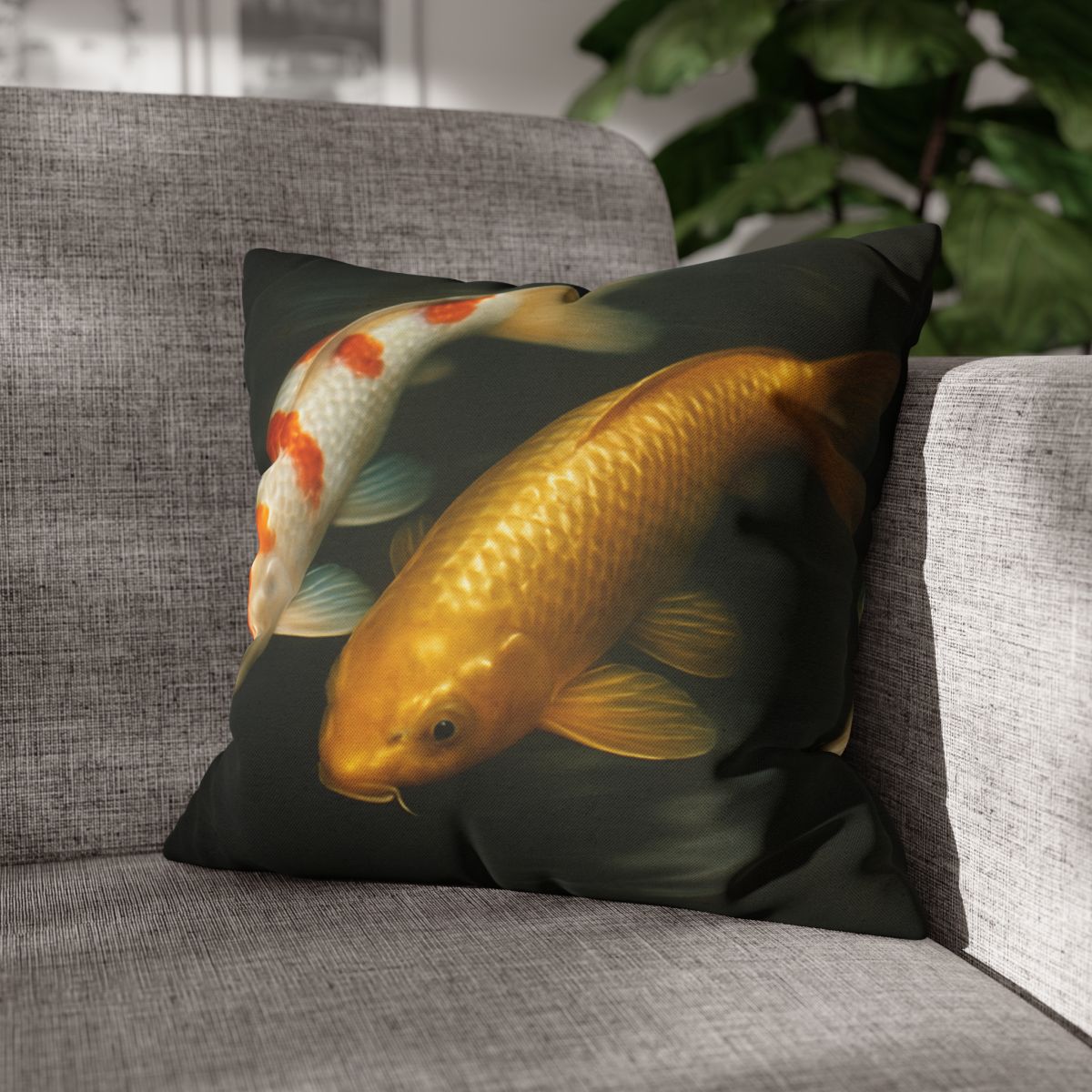 Golden Drift Koi Pair comfortable bedding pillow covers