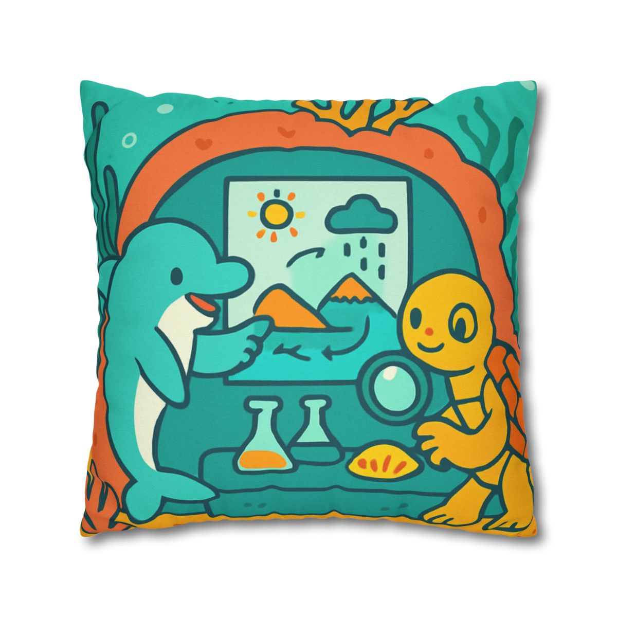 Coral Reef Science Lab trendy patterned pillow cases