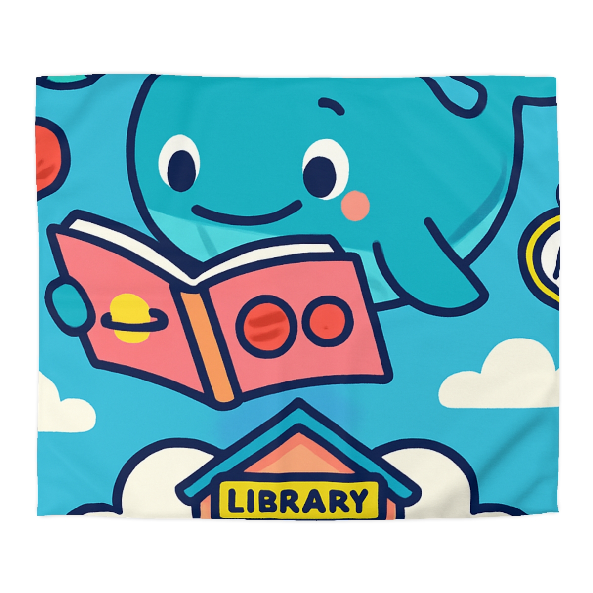 Nebula Library Sky Whale Reading Time unique patterned duvets