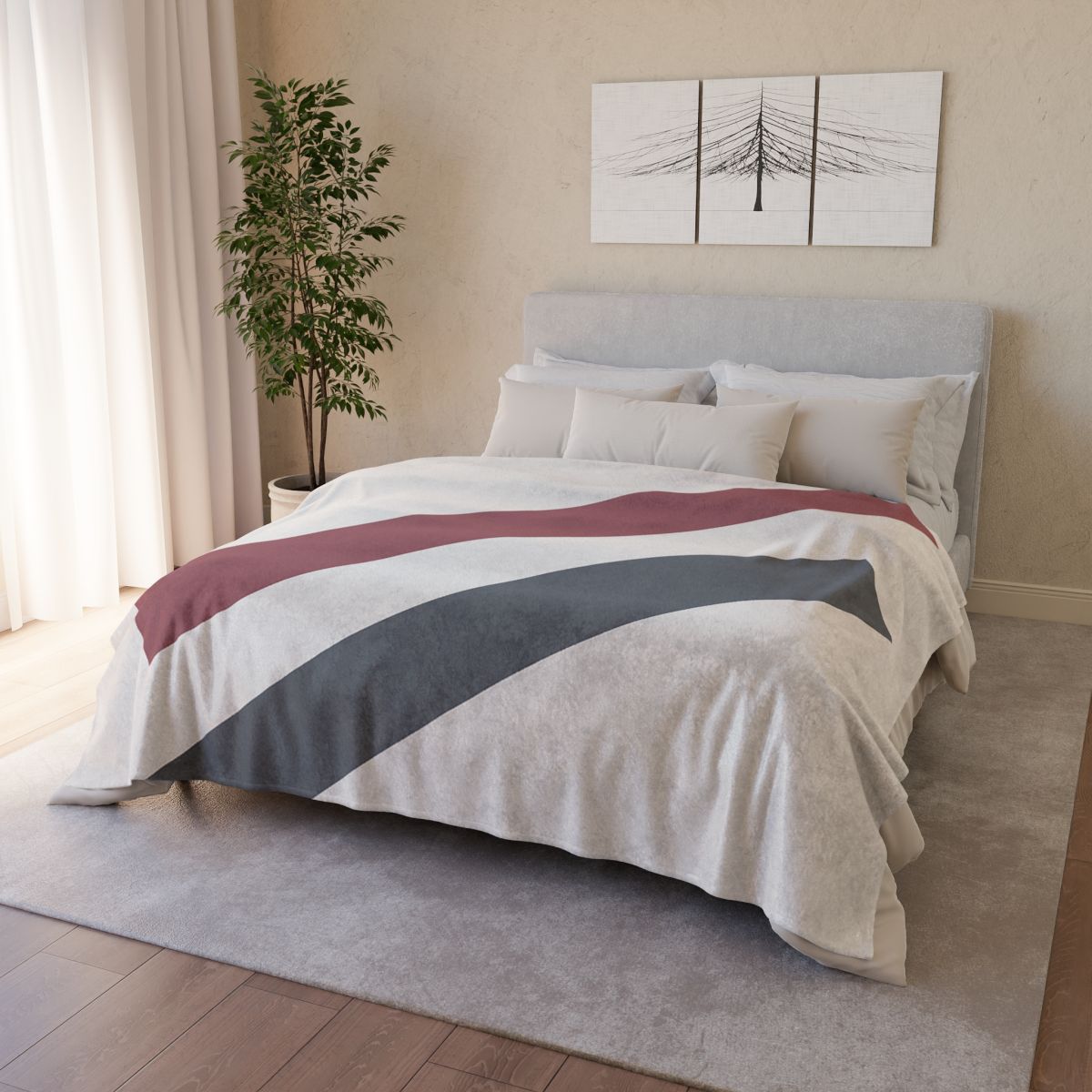 Diagonal Bar Pair stylish throw blankets