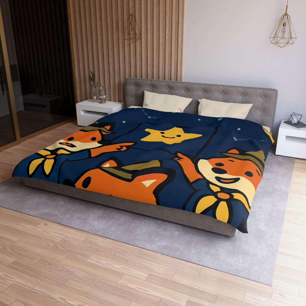 Stargazing Fox Scouts custom duvets