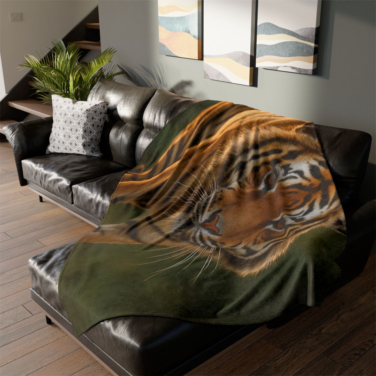 Forest Stalker Bengal Tiger soft fleece blankets