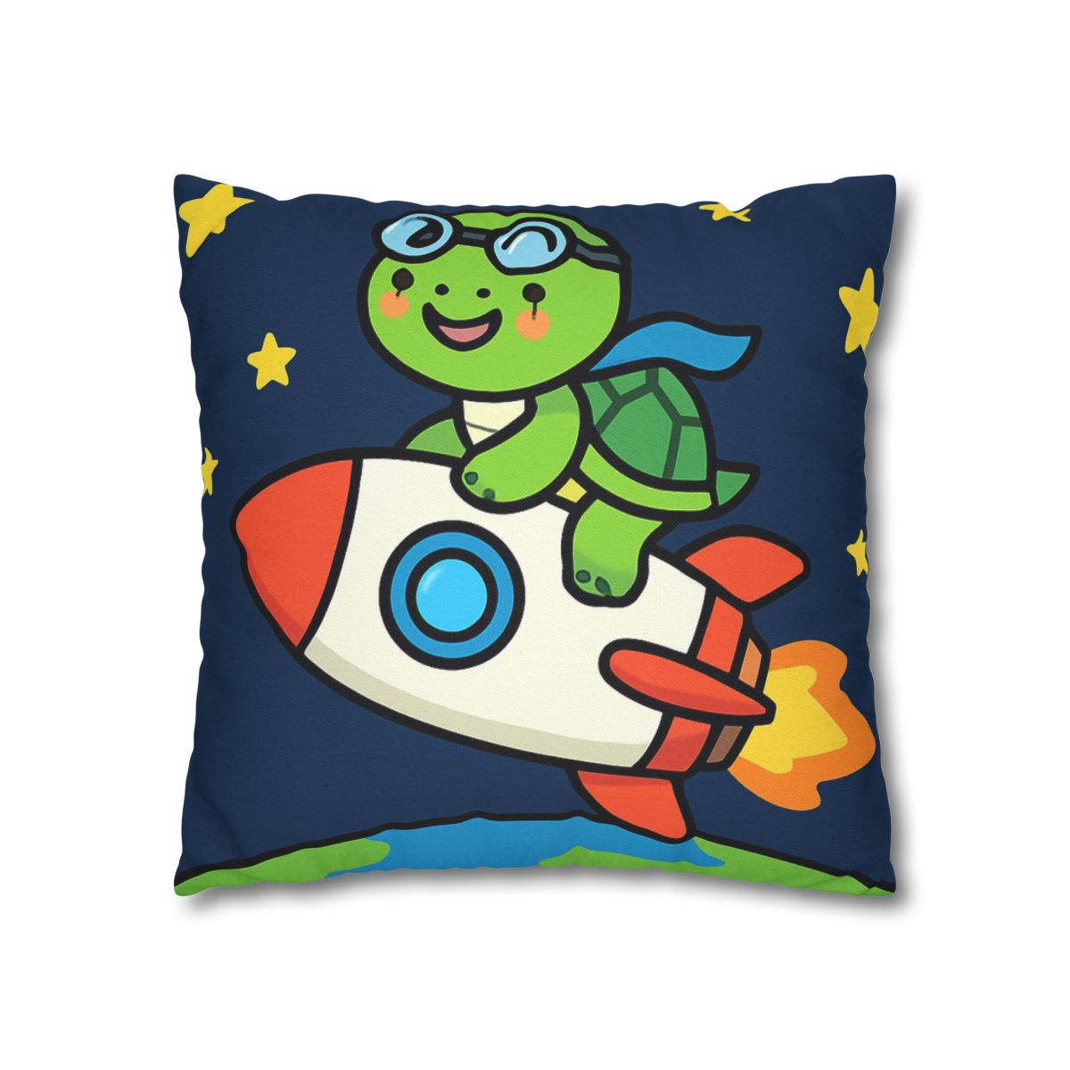 Rocket Riding Turtle To The Moon custom pillow cases