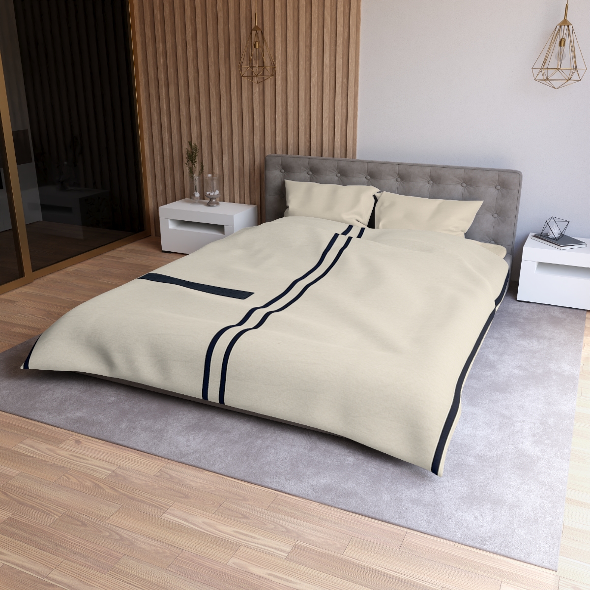 Twin Frames With Offset Bar designer printed duvets