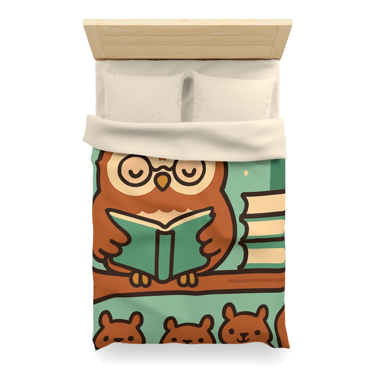 Forest Library Owl designer printed duvets