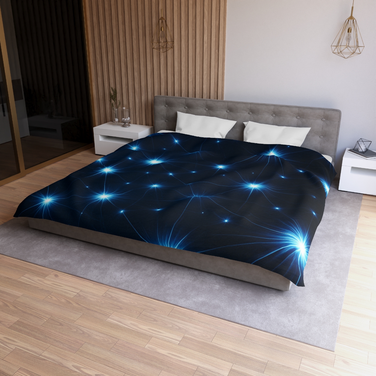 Photon Burst Constellation personalized bedding duvets
