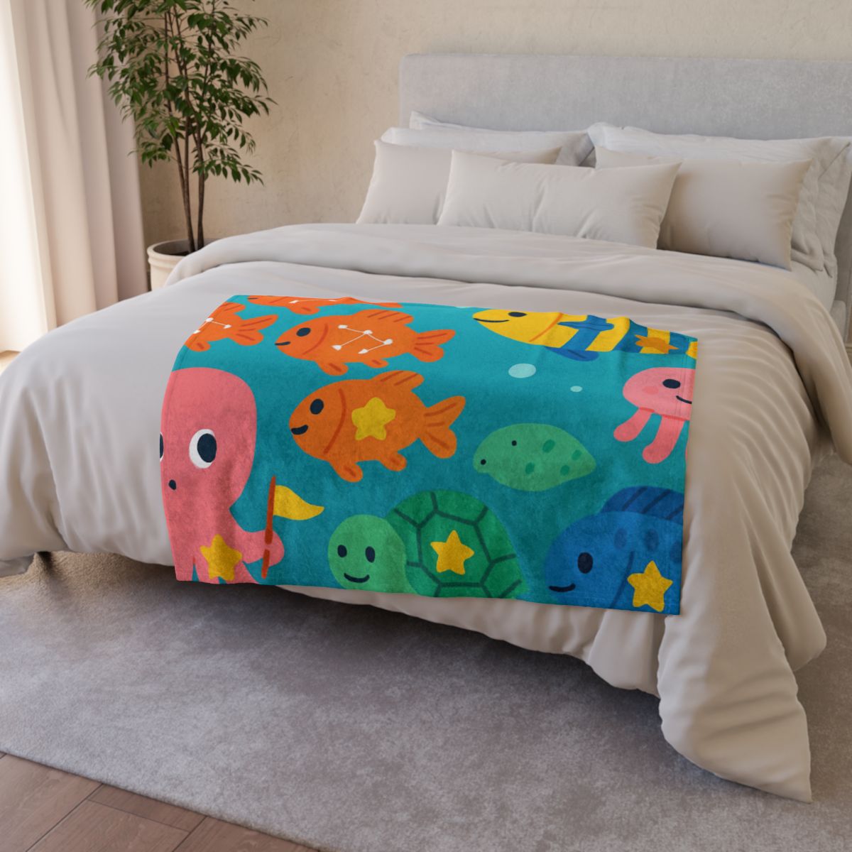 Underwater Galaxy Parade personalized cozy blankets