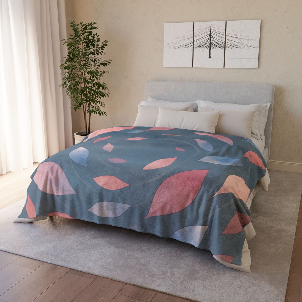 Orbiting Blossom Fragments soft fleece blankets