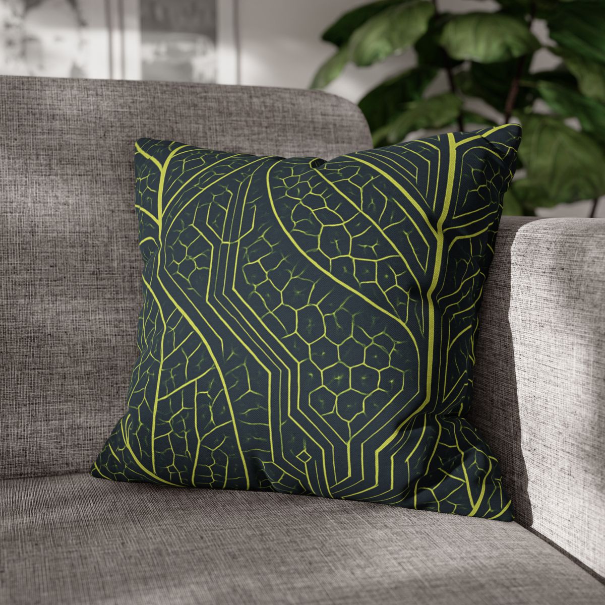 Leaf Vein Circuit Mosaic soft cotton pillow cases