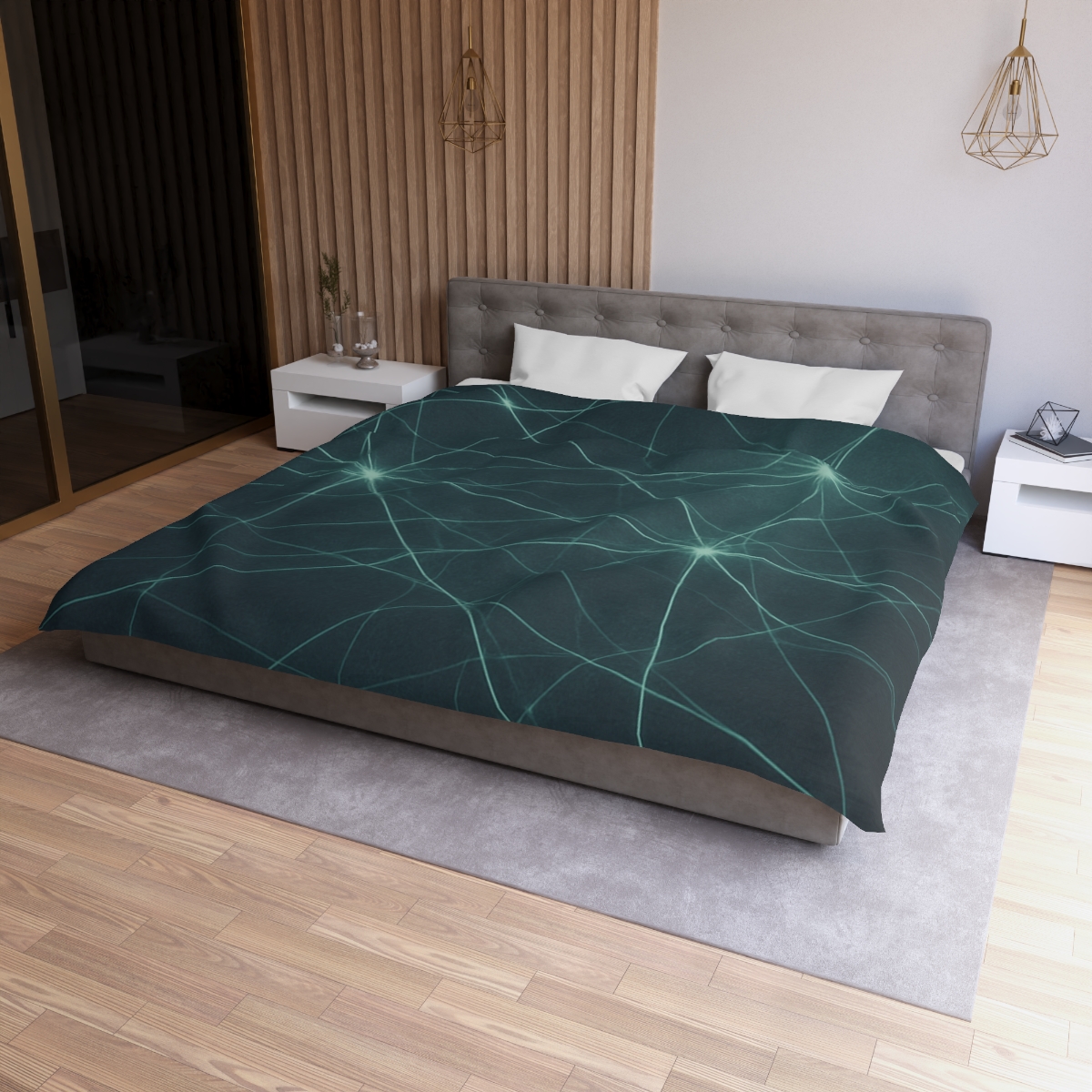 Cosmic Web Filament Glow designer printed duvets