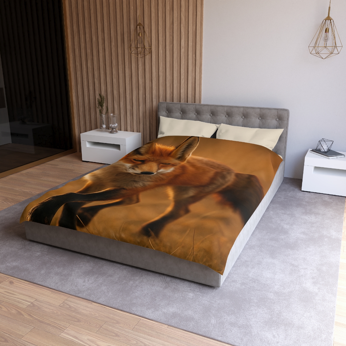 Crimson Whisper Red Fox custom duvets