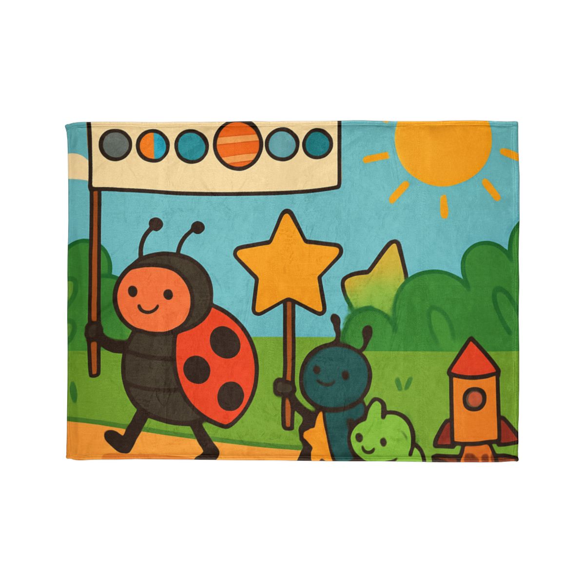 Galaxy Garden Insect Parade stylish throw blankets