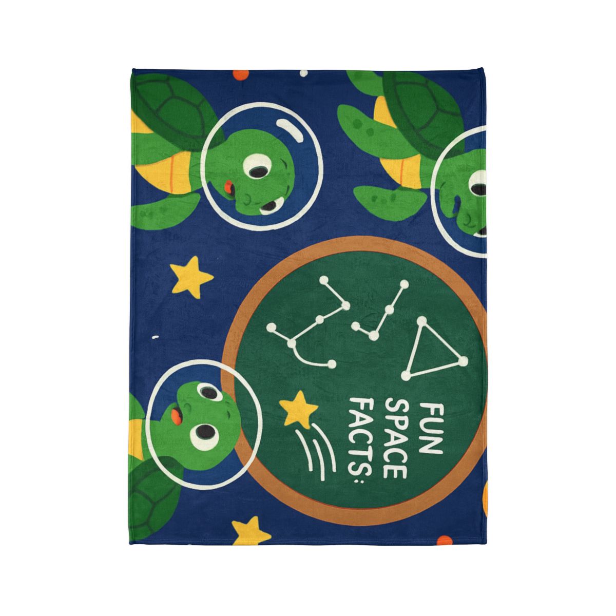 Space School Of Curious Sea Turtles trendy patterned blankets