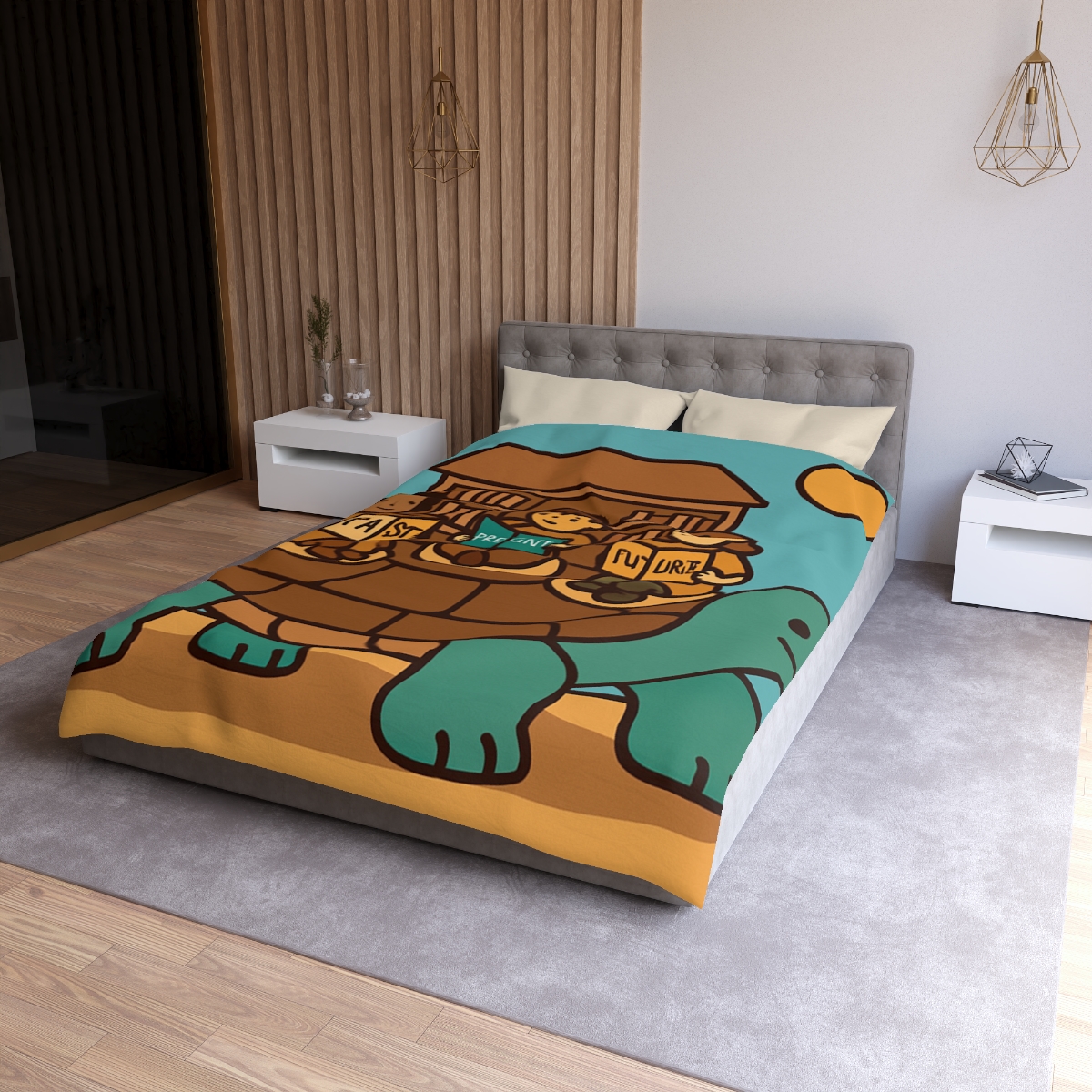 Time Traveling Turtle Library stylish duvet covers