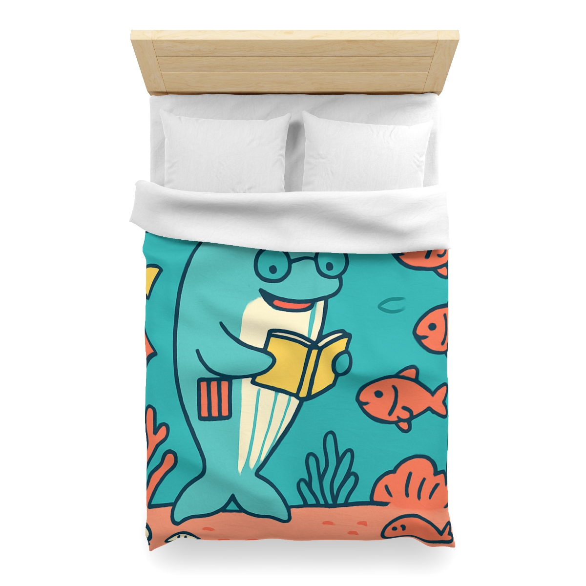 Coral Library Cruise stylish duvet covers