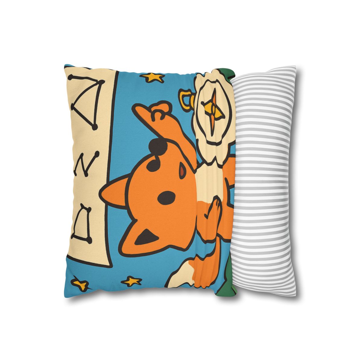 Sky Map Fox And The Cloud Compass designer print pillow cases