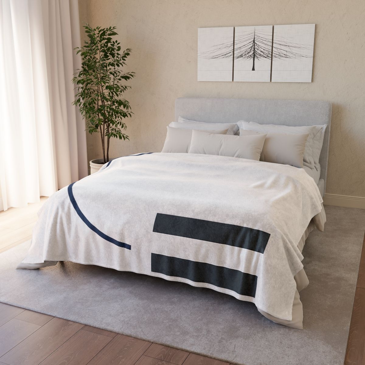 Arc And Twin Bars Alignment designer printed blankets