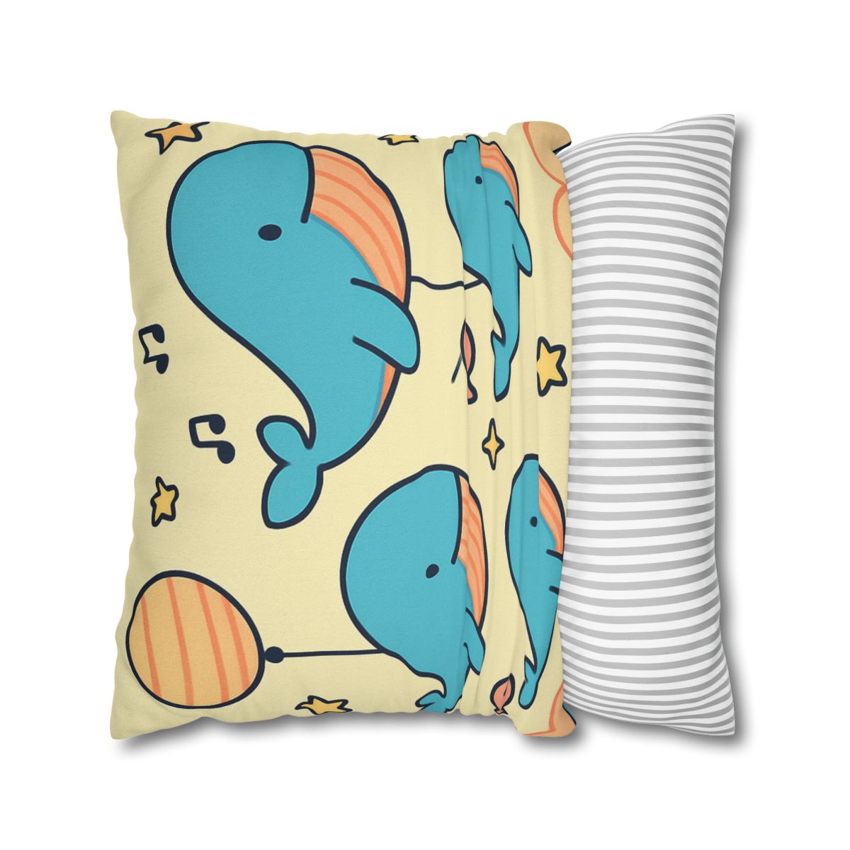 Cosmic Whale Parade personalized pillow covers