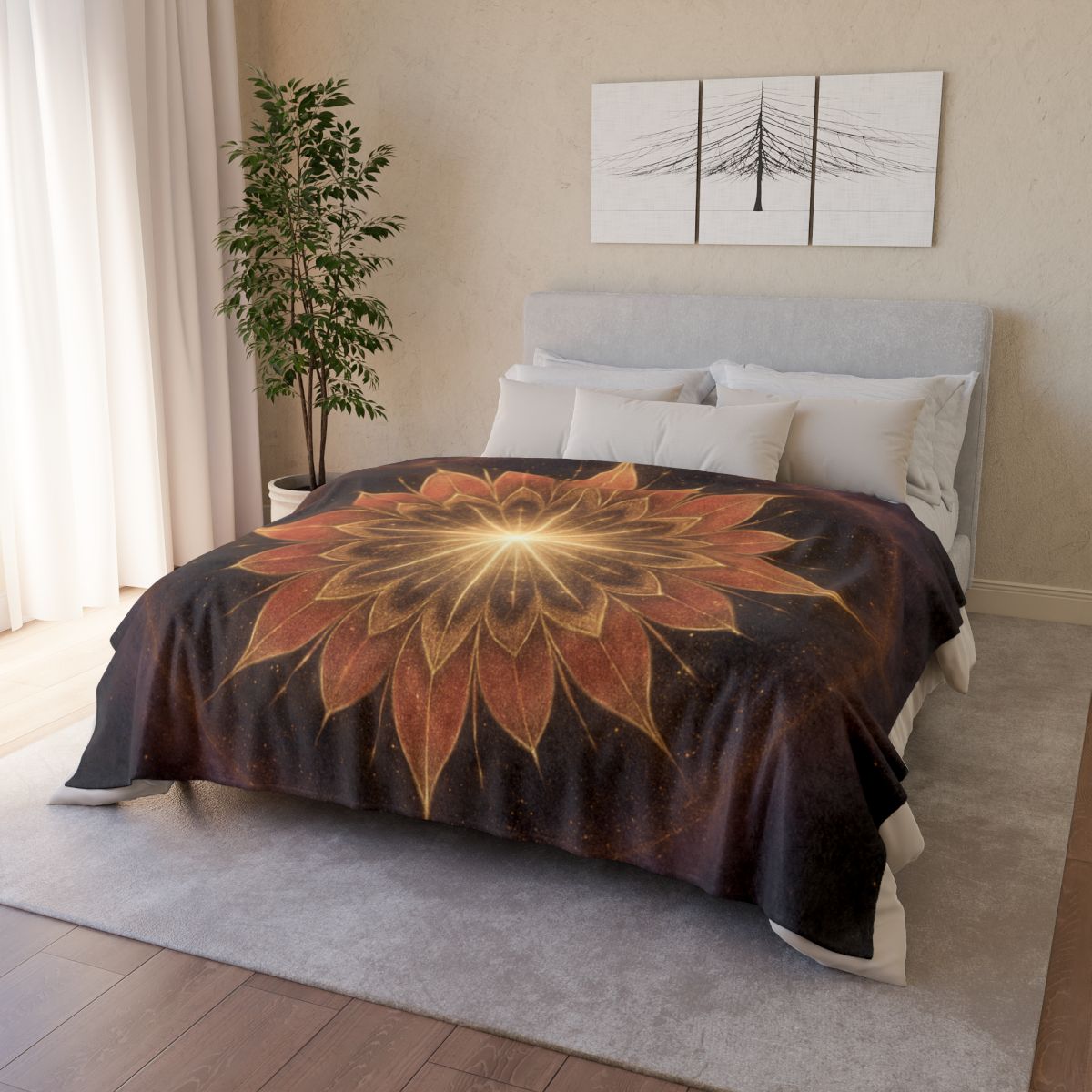 Starburst Petal Crown soft fleece blankets