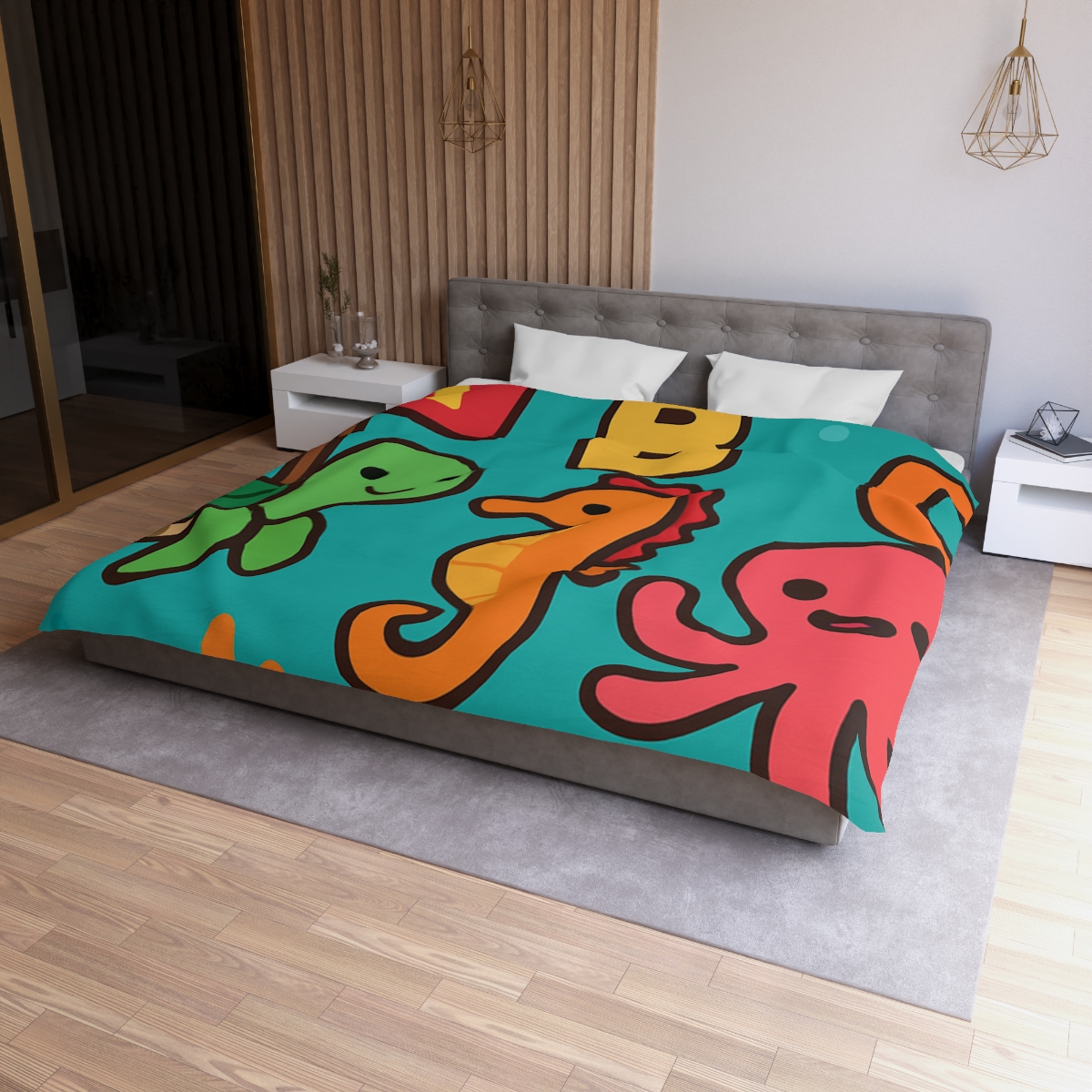 Coral Reef Alphabet Parade custom duvets