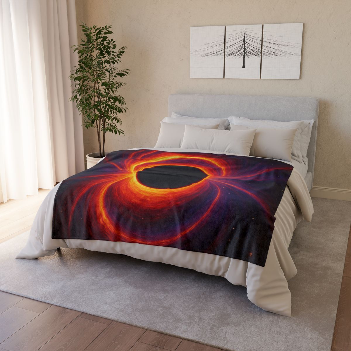 Gravitational Halo Bloom stylish throw blankets