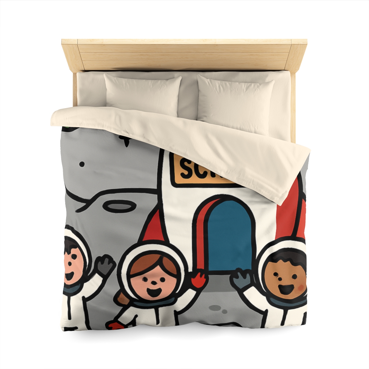 Rocket School On The Moon stylish duvet covers