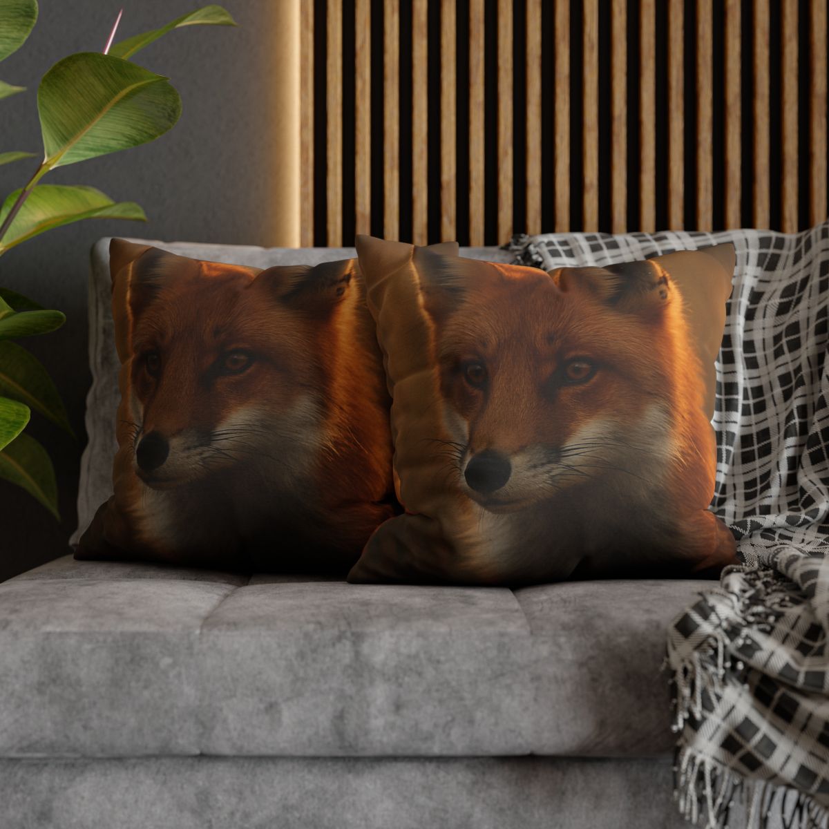 Crimson Whisper Red Fox soft cotton pillow cases