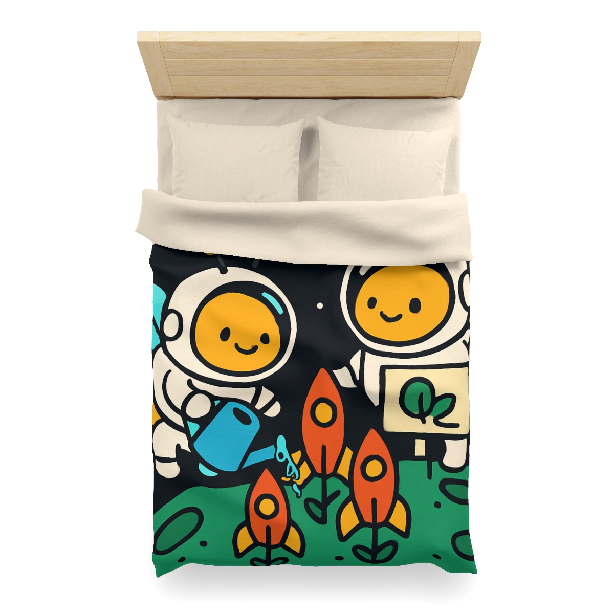 Rocket Garden Of The Bumblebee Astronauts soft comforter duvets