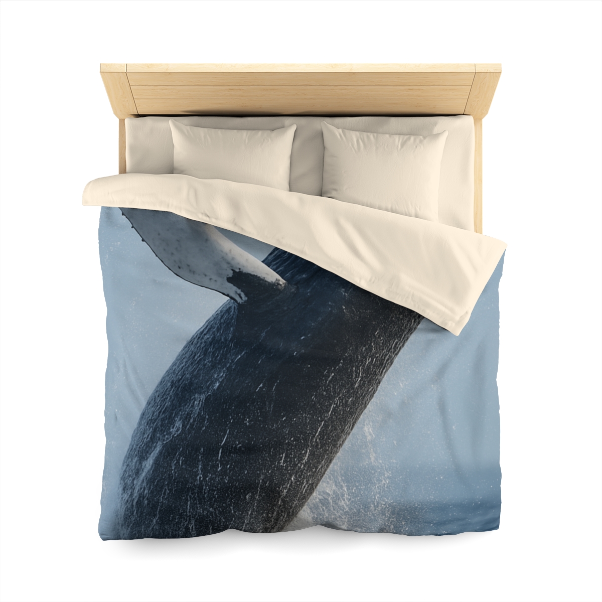 Humpback Whale Rising Calm designer printed duvets