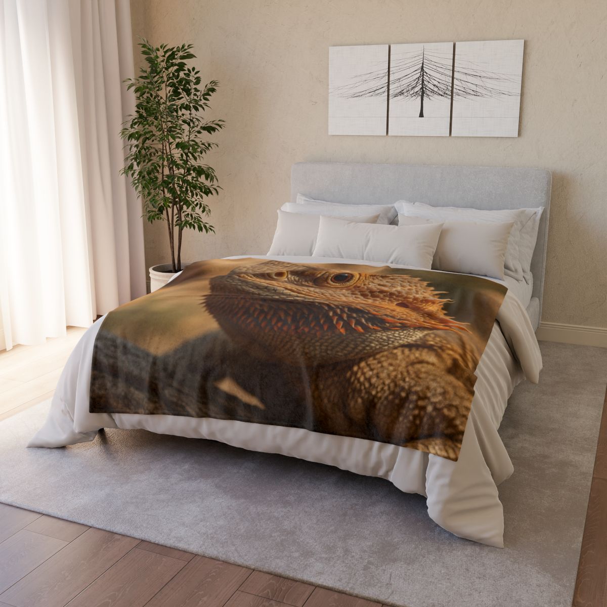 Ember Crest Bearded Dragon personalized cozy blankets