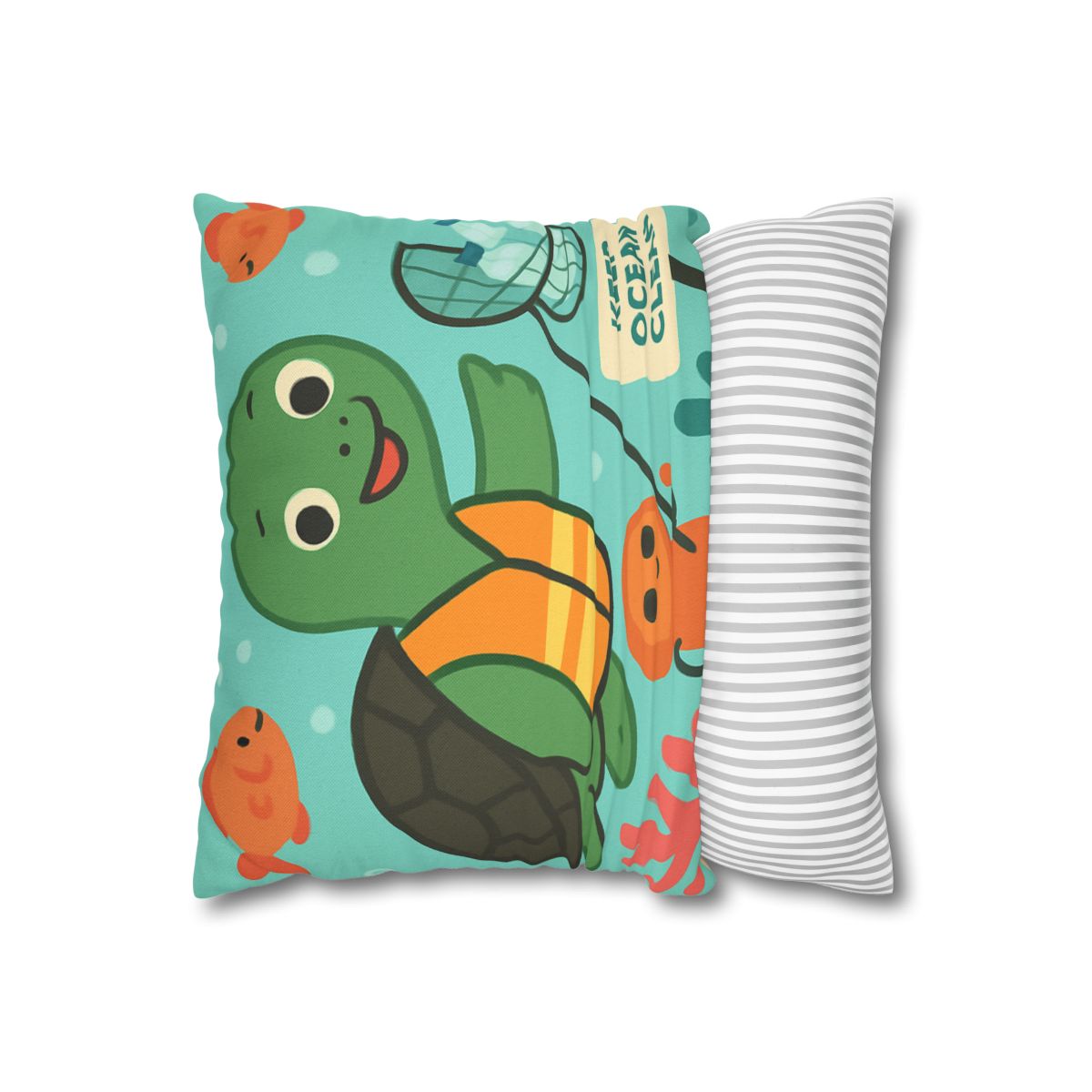 Coral Cleanup Turtle Patrol soft cotton pillow cases