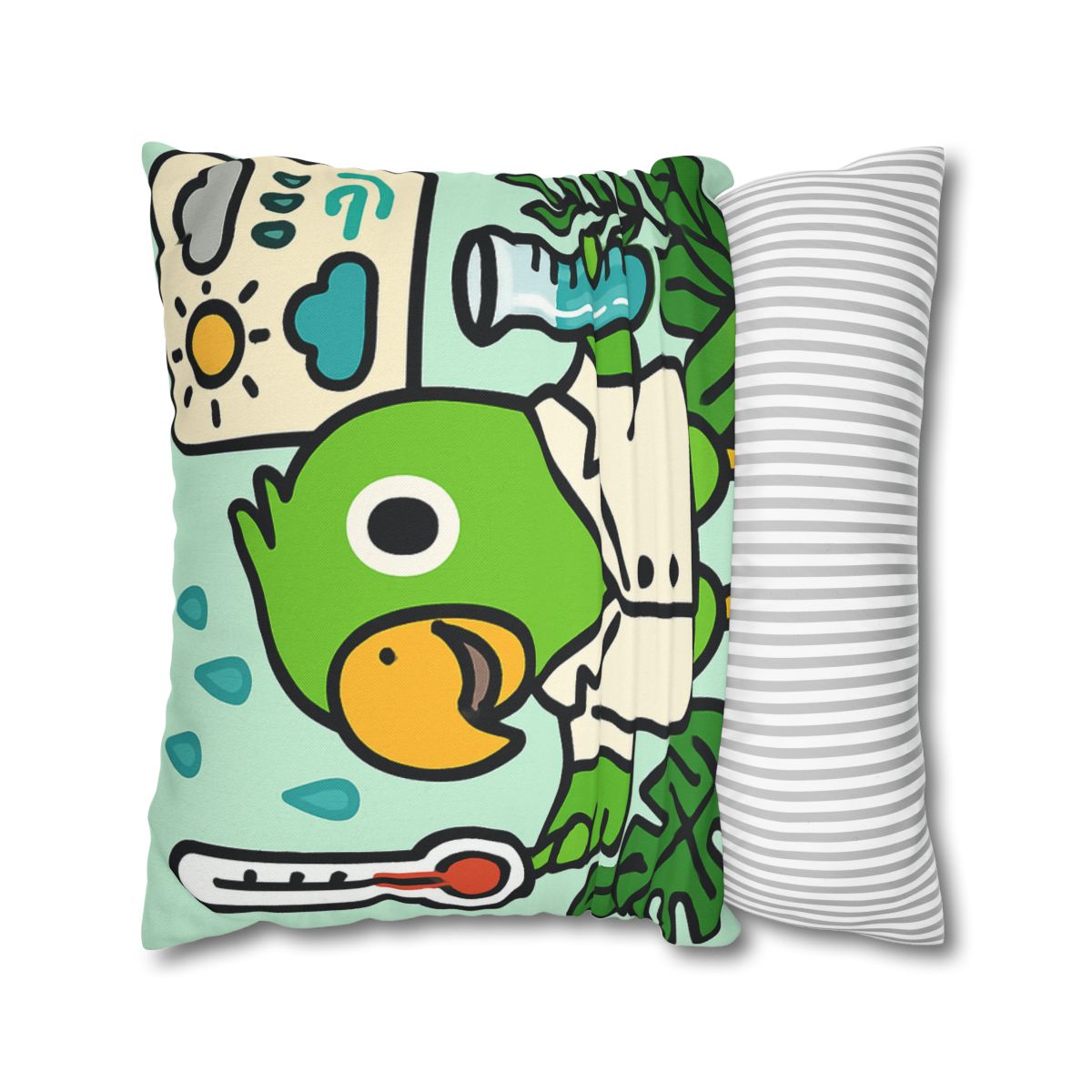 Rainforest Weather Lab With Parrot Scientist stylish decorative pillowcases