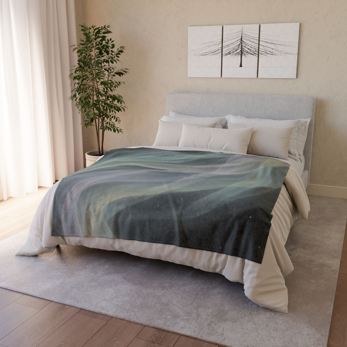 Auroral Cosmic Silk Currents trendy patterned blankets