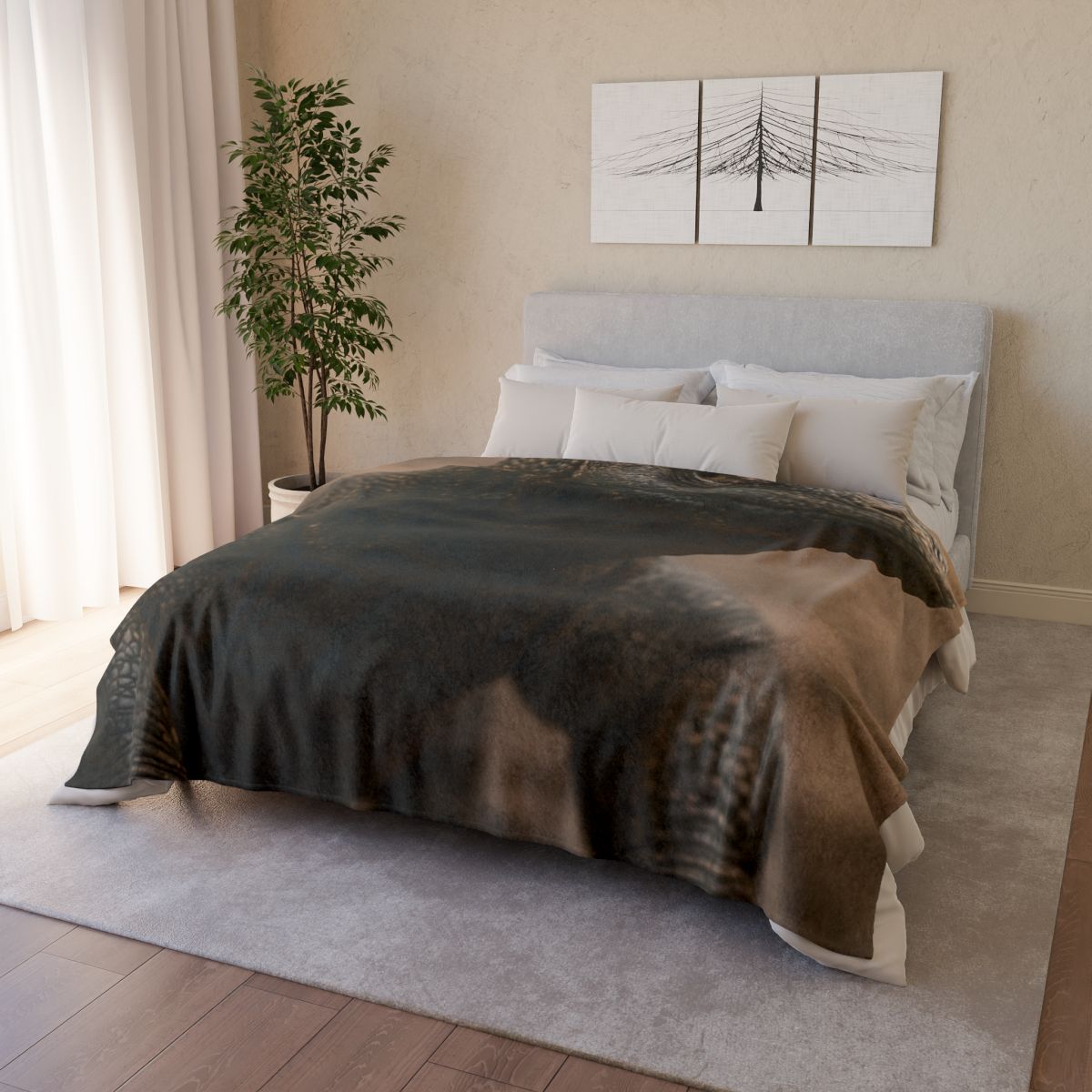Ancient Sentinel Komodo Dragon soft fleece blankets