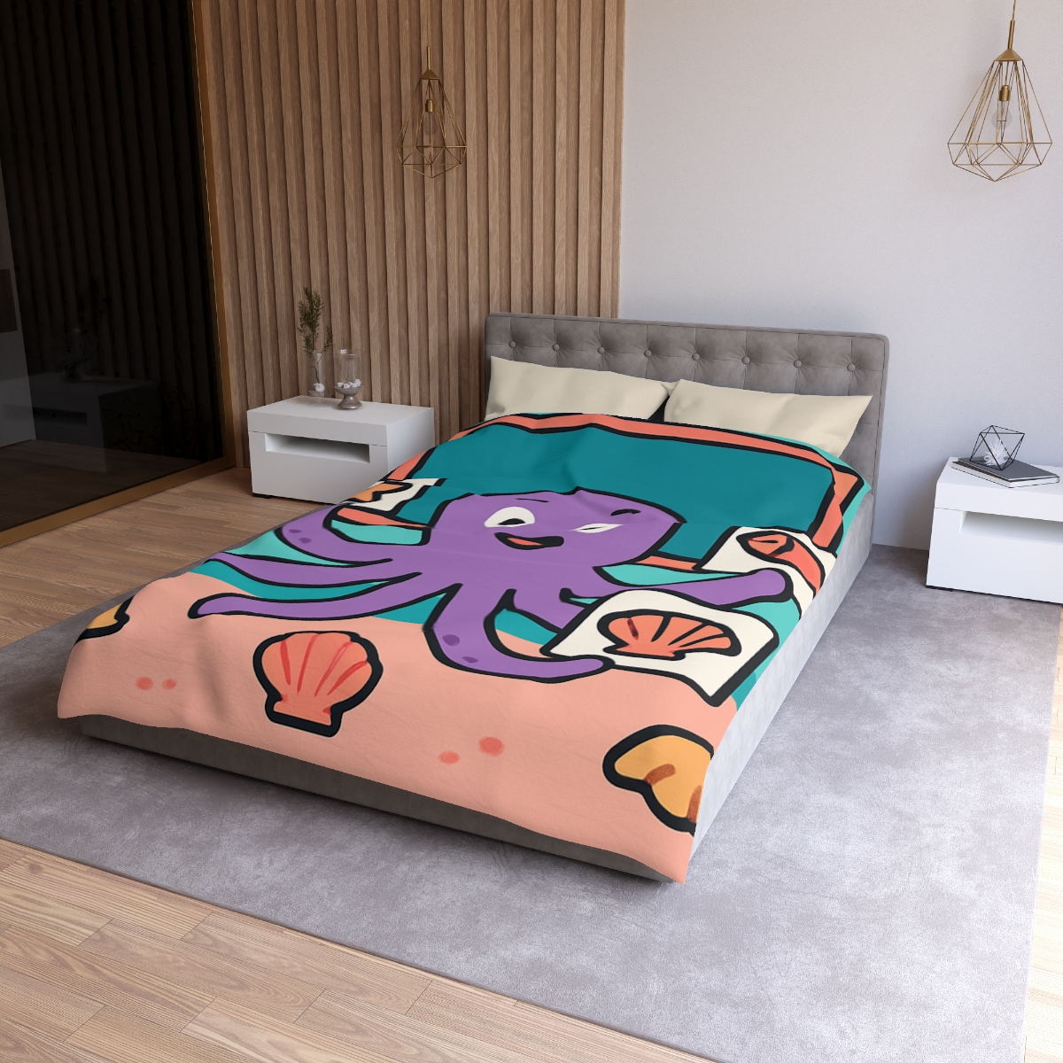 Coral Classroom Octopus soft comforter duvets