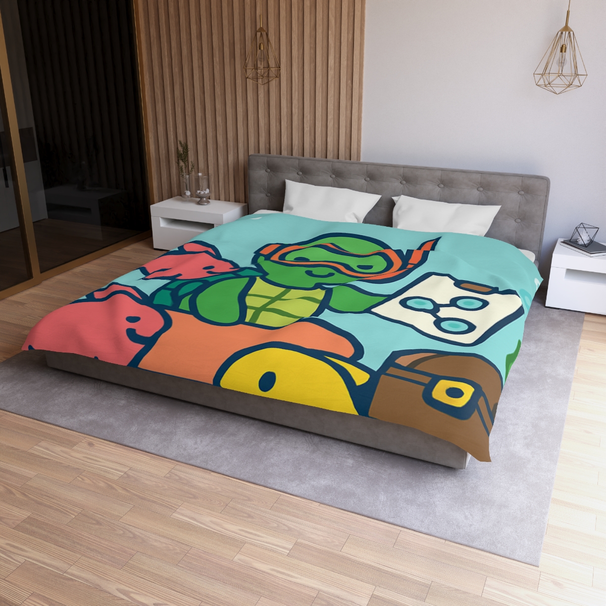 Coral Reef Science Club Turtle personalized bedding duvets