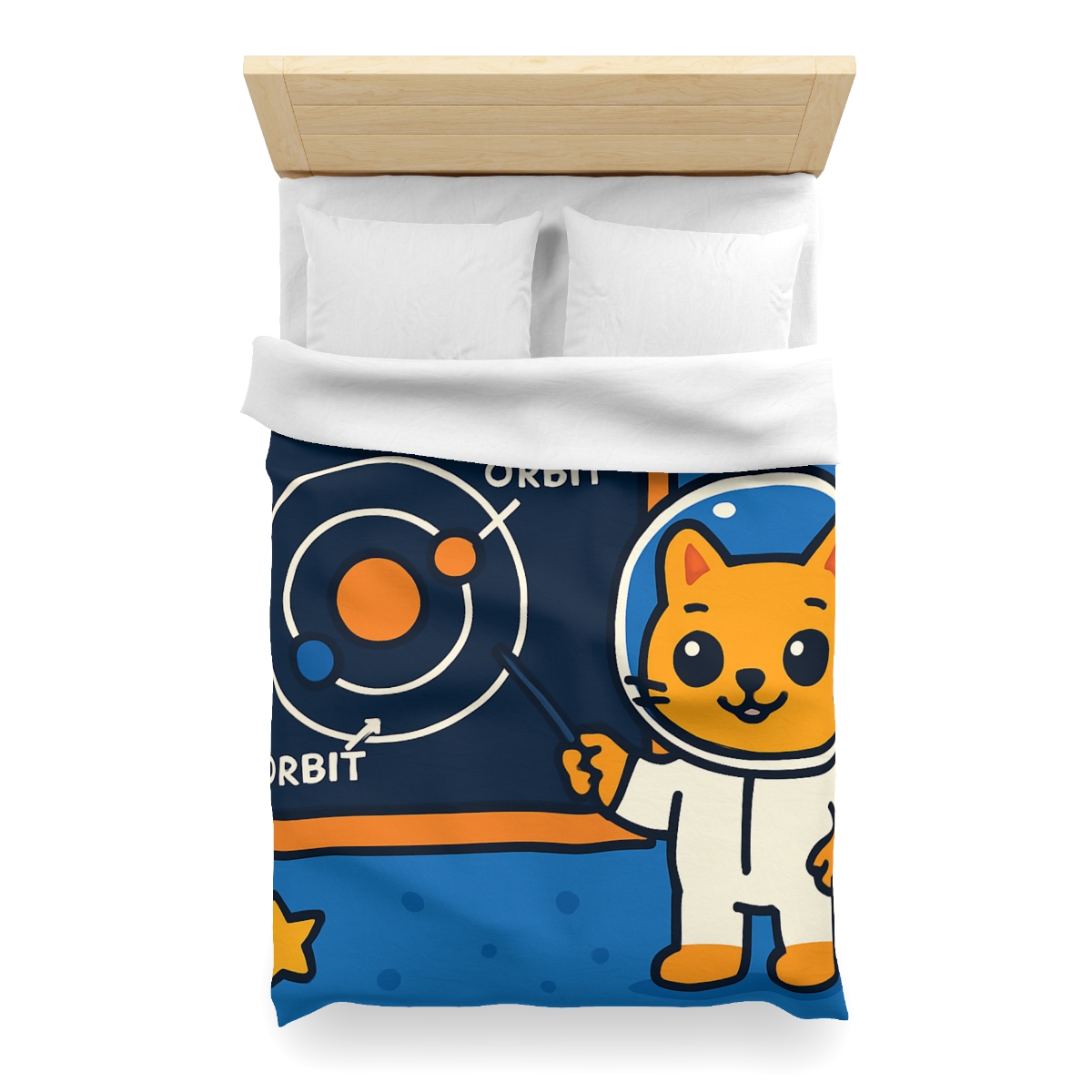 Comet Classroom Cat And The Orbit Chalkboard unique patterned duvets