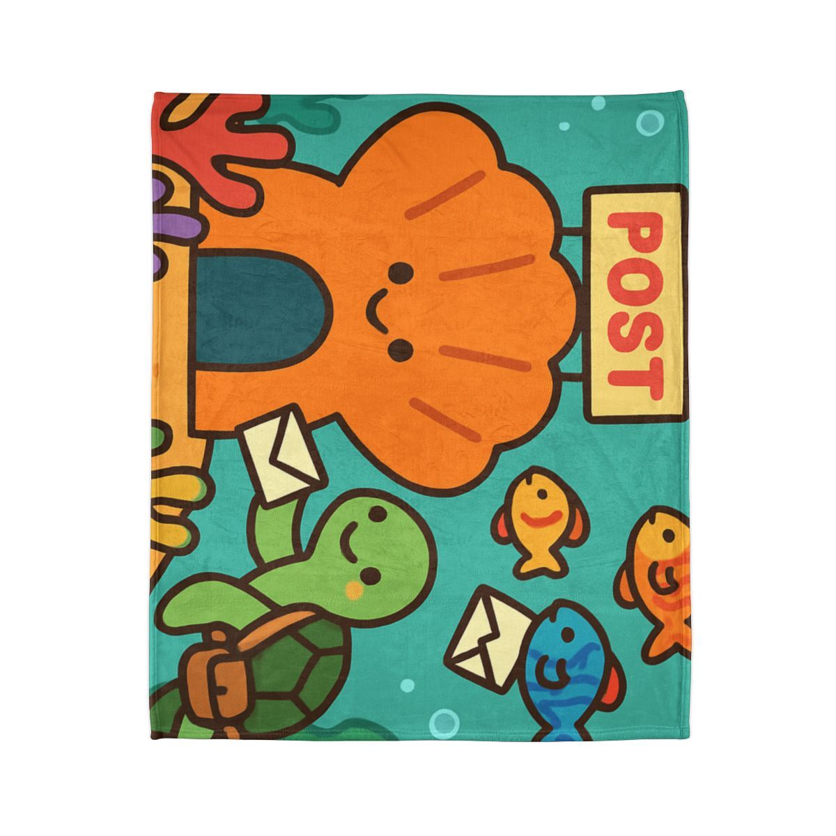 Coral Reef Post Office With Turtle Mail Carrier unique gift blanketscustom blankets