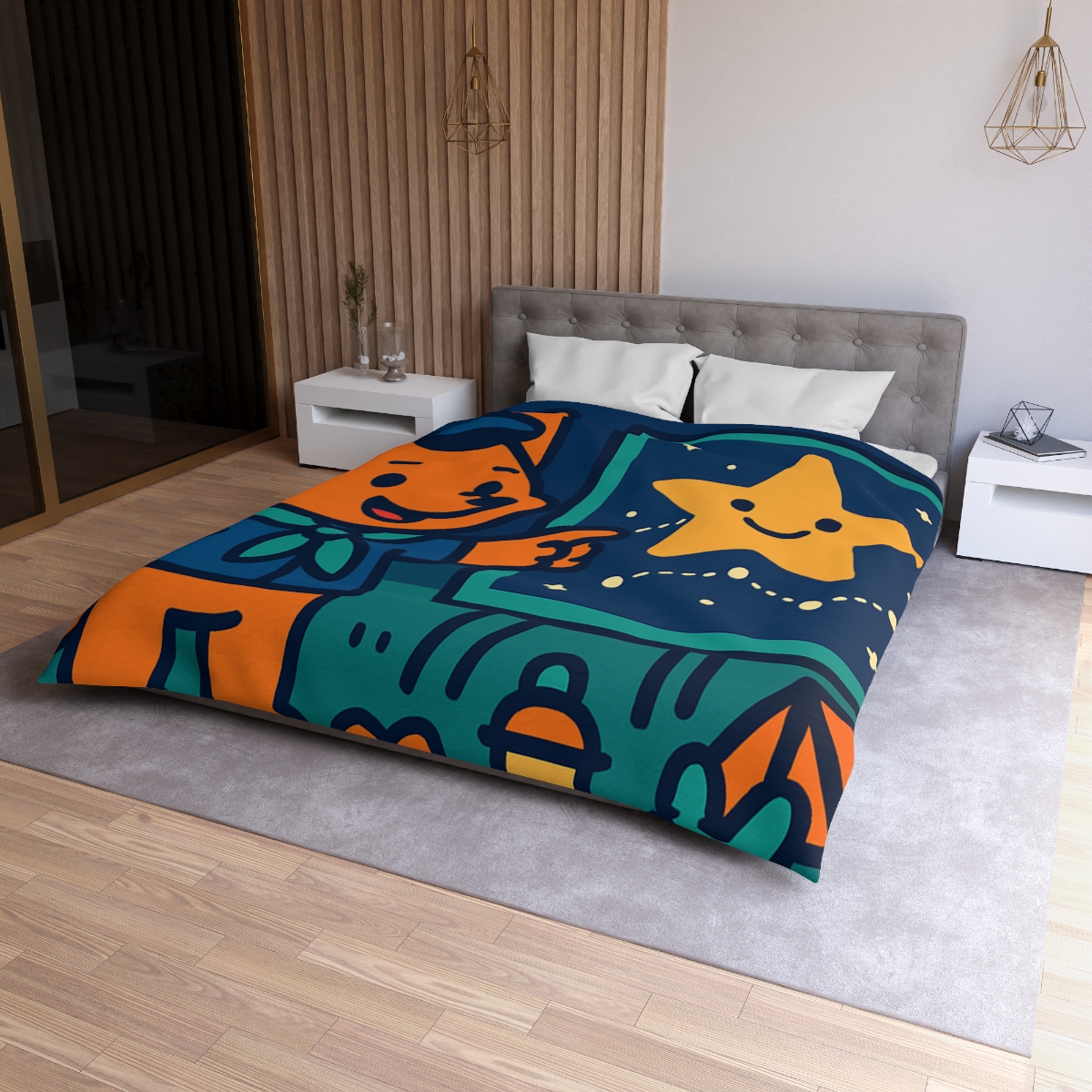 Stargazing Fox Scouts personalized bedding duvets