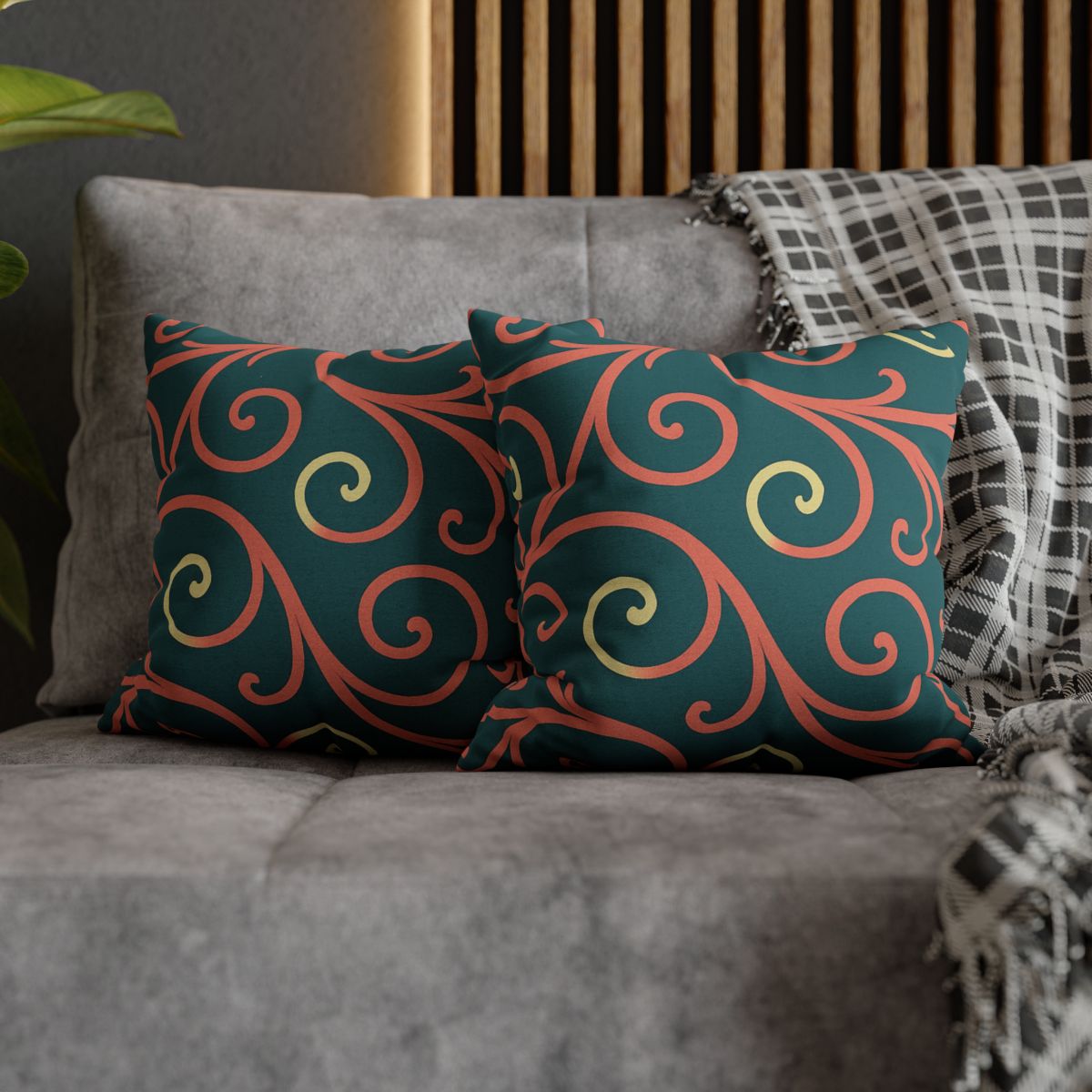 Curling Tendril Wave personalized pillow covers