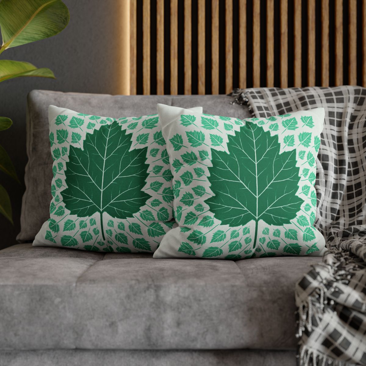 Fractal Leaf Radiance soft cotton pillow cases