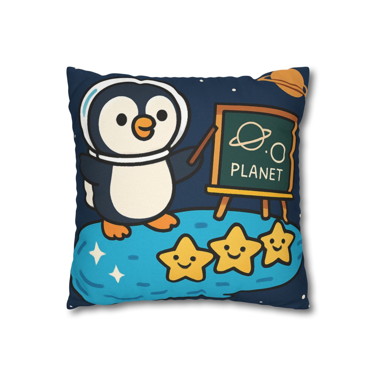 Comet Classroom With Captain Penguin personalized pillow covers