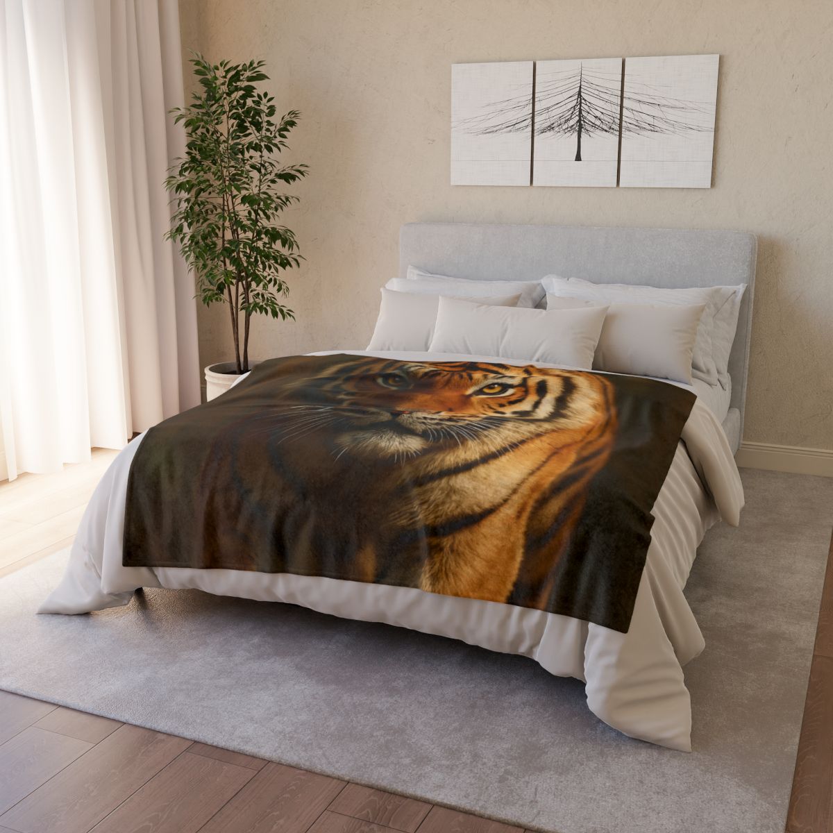 Amber Stalker Bengal Tiger designer printed blankets