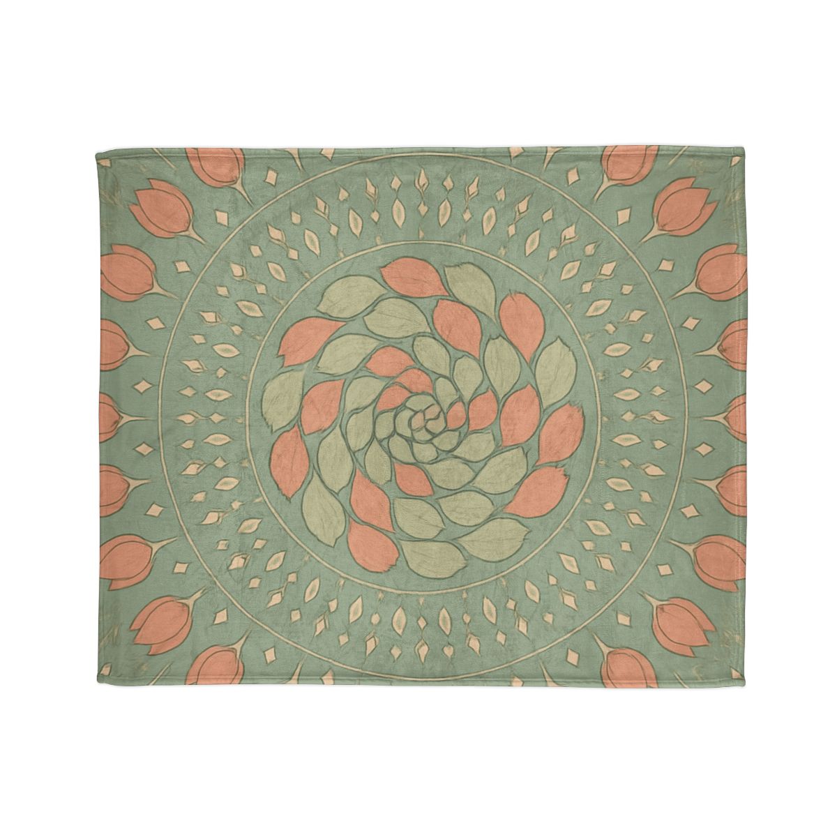 Bud Spiral Mandala custom blankets