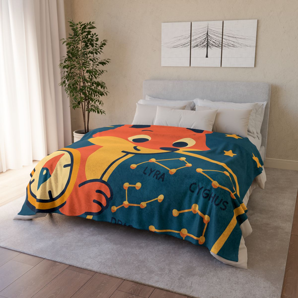 Star Map Explorer Fox decorative home blankets