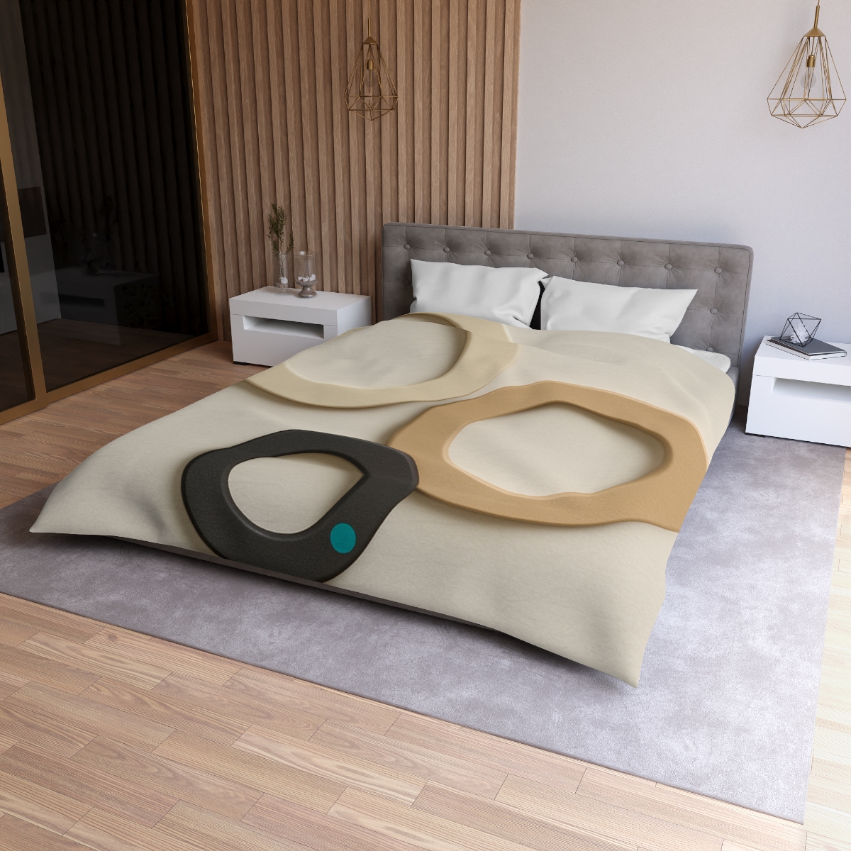 Three Balanced Rings personalized bedding duvets