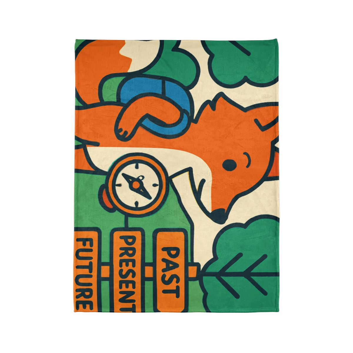 Time Traveling Forest Fox decorative home blankets
