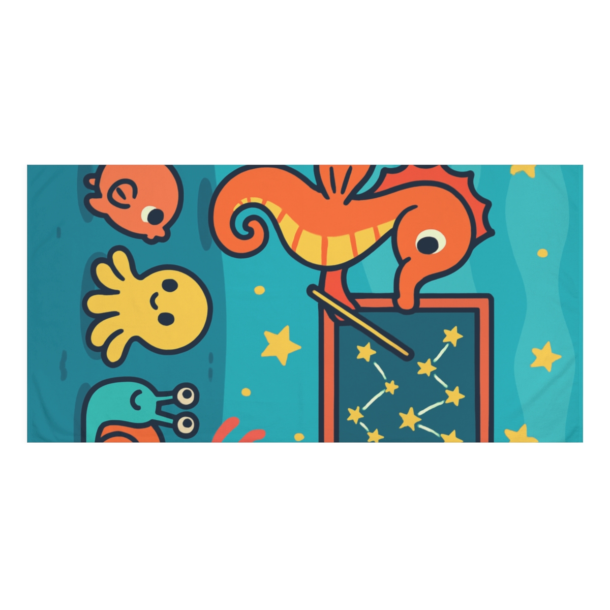 Stargazer Seahorse School decorative home towels
